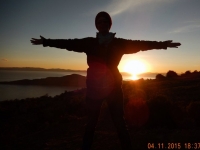 Titicacasee Sonneninsel Sonnenuntergang