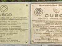 Peru Stadt Cuzco Tafel