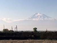Ruinen Zvartnots Blick auf den Ararat