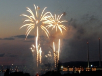 Feuerwerk vom Quartier aus gesehen