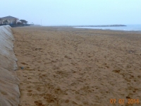 Strand bei Regen am nächsten Tag