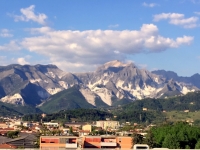 Marmorsteinbrüche Carrara bei der Heimfahrt