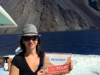 Insel Stromboli Julia mit aktiven Vulkan