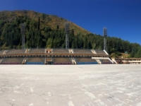 2017 08 31 Almaty Medeo weltberühmtes und schönes Eisstadion