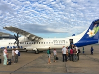 Boarding Flugzeug ATR 72 Propeller