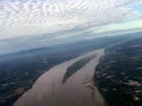 Flug über Mekong