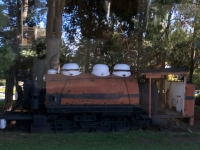 Ausfahrt von Morfou alte Lokomotive