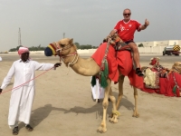 2018 04 09 Doha Wüstensafari Kamelreiten in der Wüste