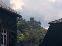 Blick auf die Burgruine Landshut