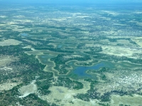 Teilweise ausgetrocknetes Flussdelta