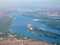 Blick zurück auf den Sambesi Fluss