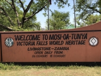 Unesco Tafel für Victoria Fälle in Sambia