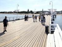 2019 08 23 Sopot Blick von der langen Pier Richtung Stadt