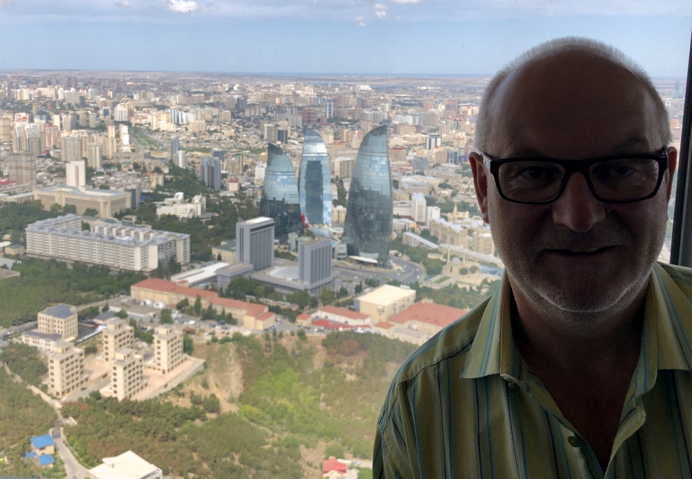 2019 09 09 Baku Blick vom Fernsehturm auf die Flame Towers