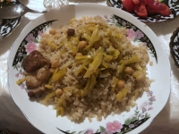 2019 09 29 Samarkand Abendessen bei RL zu Hause Traditionsspeise Plow
