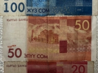 Kirgisische Währung SOM kleine Scheine Rückseite