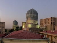 2019 09 28 Samarkand Blick auf die Bibi Khanum Moschee vom Restaurant