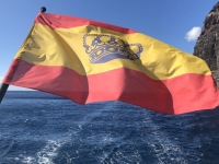 Spanische Flagge im Wind