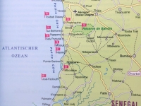 Landkarte mit Saly und Dakar