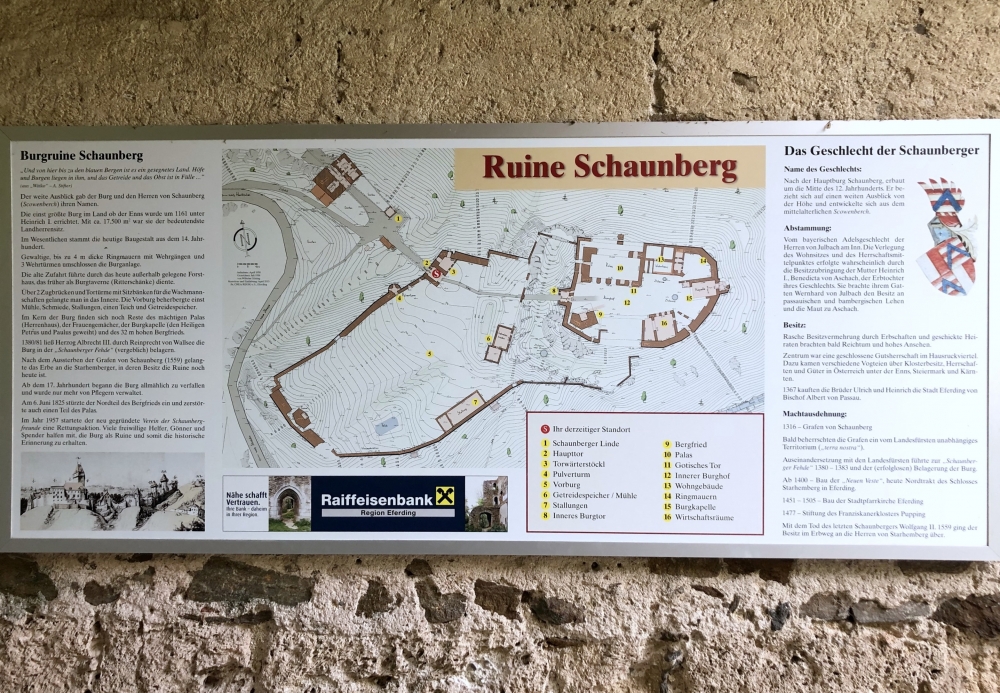 Burgruine Schaunberg Geschichtstafel