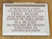 Hier wohnte der Urgroßvater von Wolfgang Amadeus Mozart