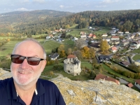 2020 10 23 Waxenberg Burgruine Blick auf den Ort vom Bergfried