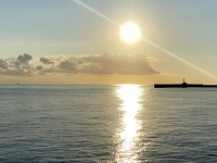 Sonnenaufgang im Hafen von Rhodos