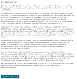 Kran Felbermayr Homepage-Beschreibung