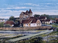 2022-06-13-Bazna-Kirchenburg-auf-alter-Ansichtskarte