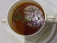 Abendessen-Hotel-Minen-Tomatensuppe