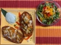 2022 04 02 Gefüllte Süßkartoffel mit Bärlauchdip und Salat
