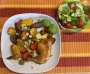 2023 04 29 Mediterranes Ofenhuhn mit bunten Bratkartoffeln und gemischten Salat