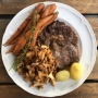 2020 07 23 AE Rib Ey Steak mit Eierschwammerl und jungen Karotten