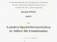 2002 04 11 Landessportehrenzeichen des Landes OÖ in Silber