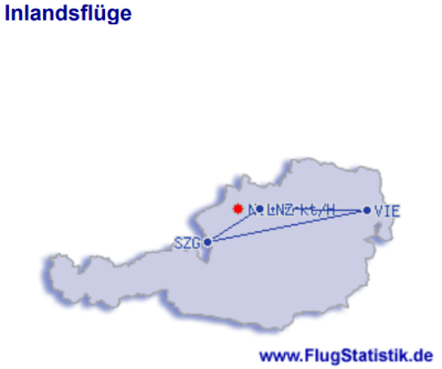 Flugrouten in Österreich 1979_2020