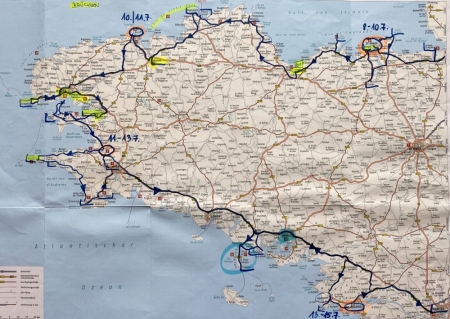 Routenplan Bretagne Detail