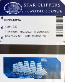 Royal Clipper Bordkarte Jutta
