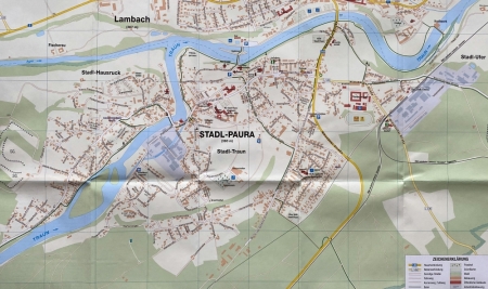 Ortsplan mit Straßen Stadl Paura
