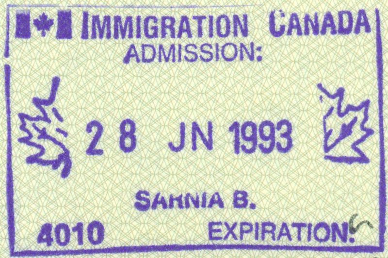 1993 06 28 Kanada - Einreise