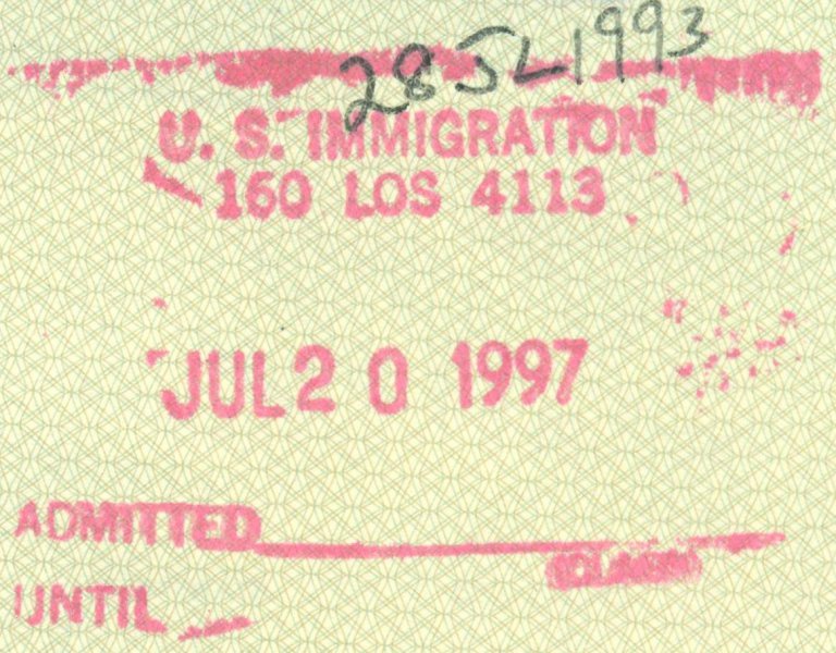 1997 07 20 USA Los Angeles - Einreise