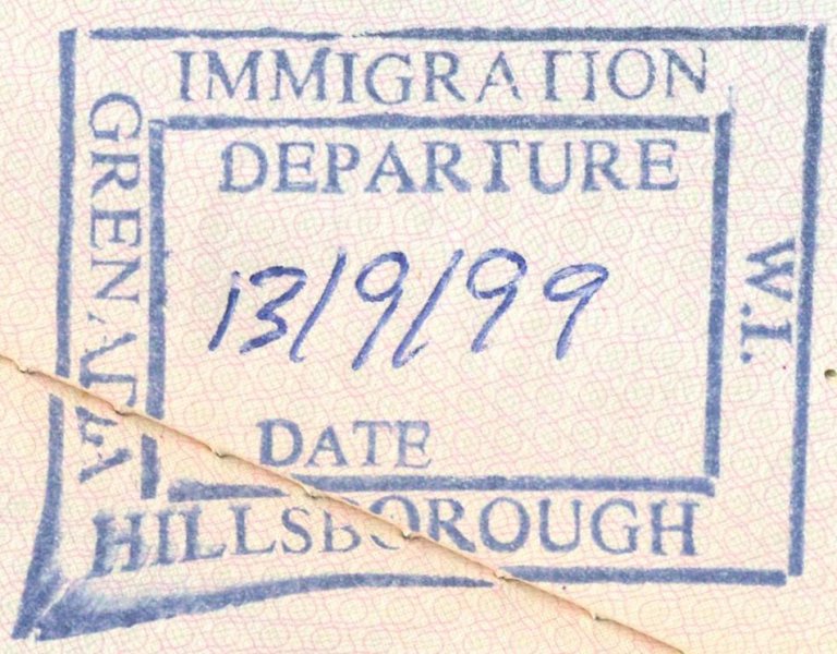 1999 09 13 Grenada Hillsborough - Ausreise