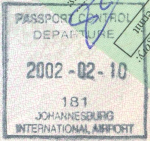 2002 02 10 Südafrika Johannesburg - Ausreise