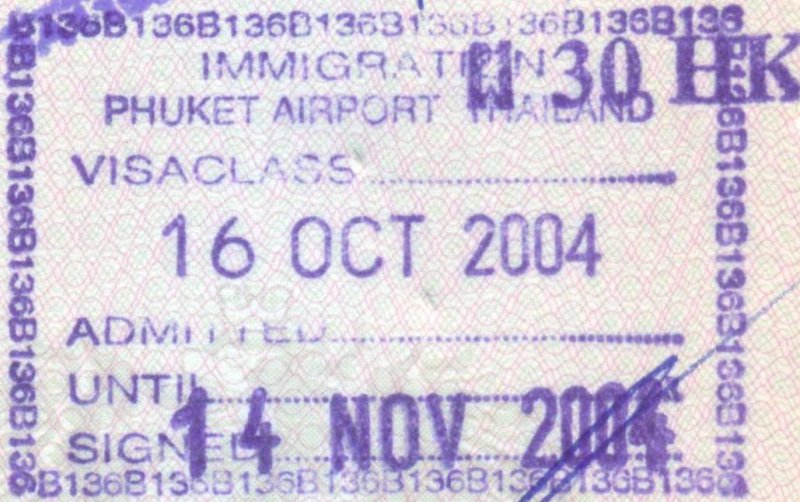 2004 10 16 Thailand Phuket - Einreise