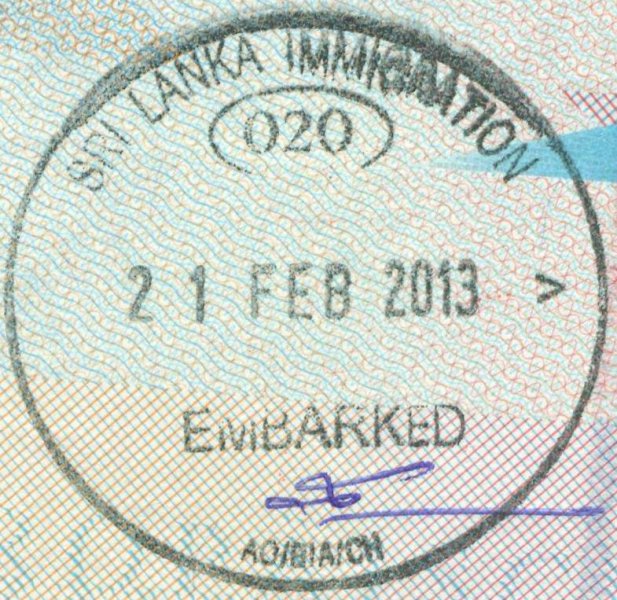 2013 02 21 Sri Lanka - Ausreise