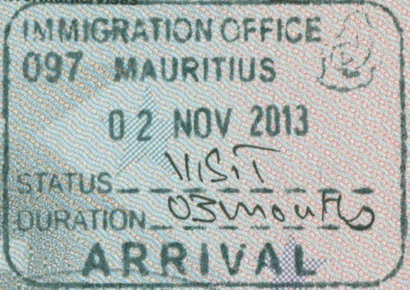 2013 11 02 Mauritius - Einreise