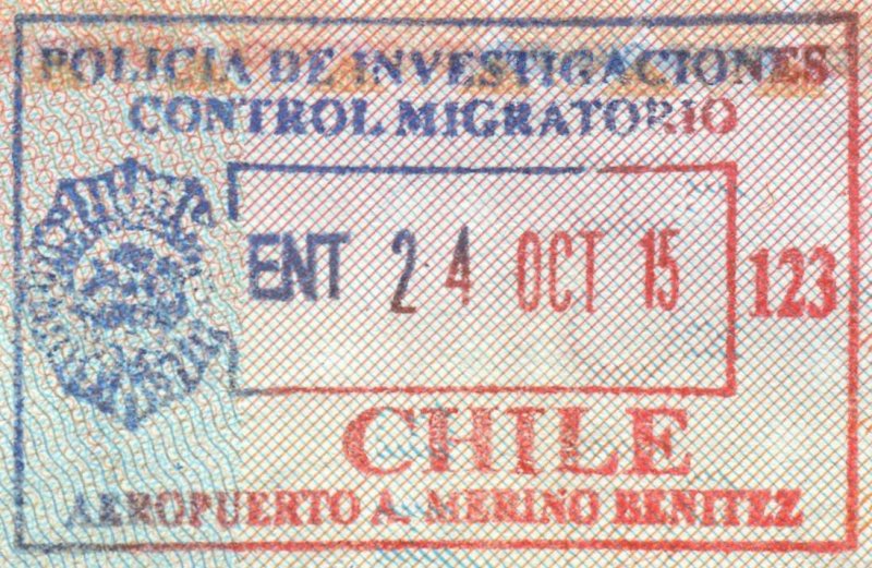 2015 10 24 Chile Santiago - Einreise