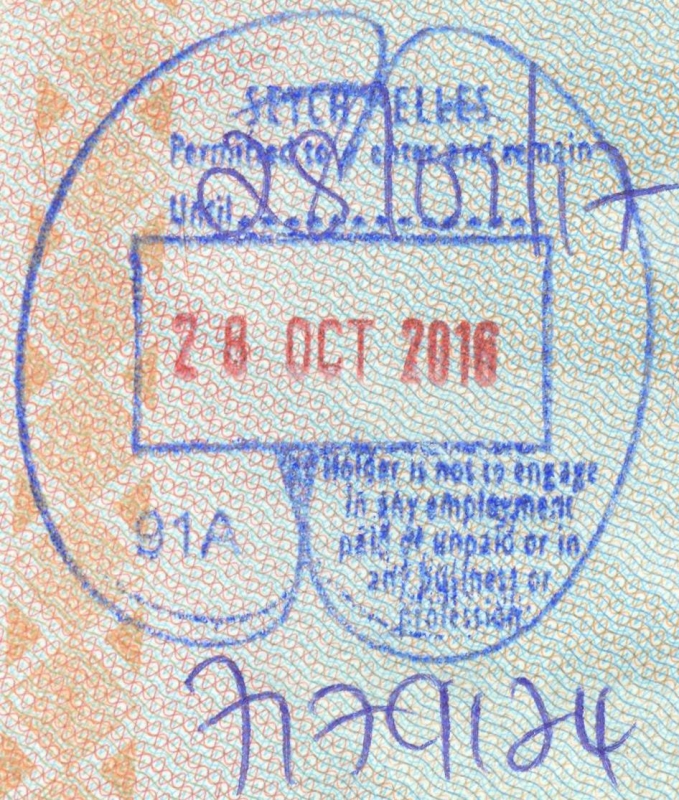 2016 10 28 Seychellen Mahe - Einreise