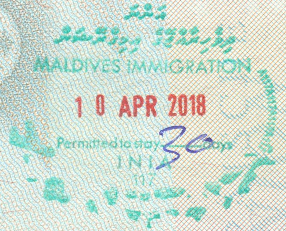 2018 04 10 Malediven - Einreise