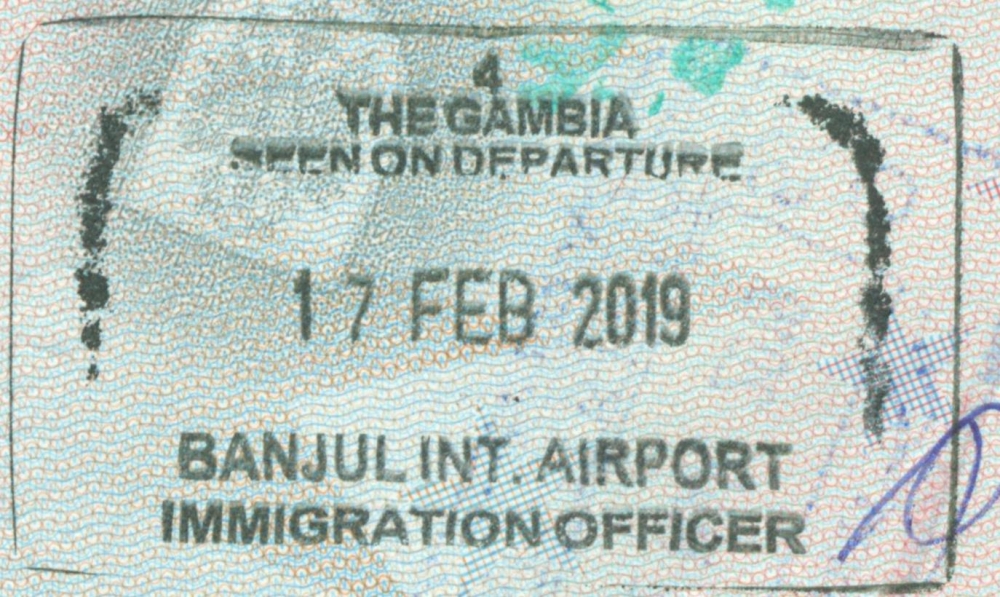 2019 02 17 Gambia Banjul - Ausreise