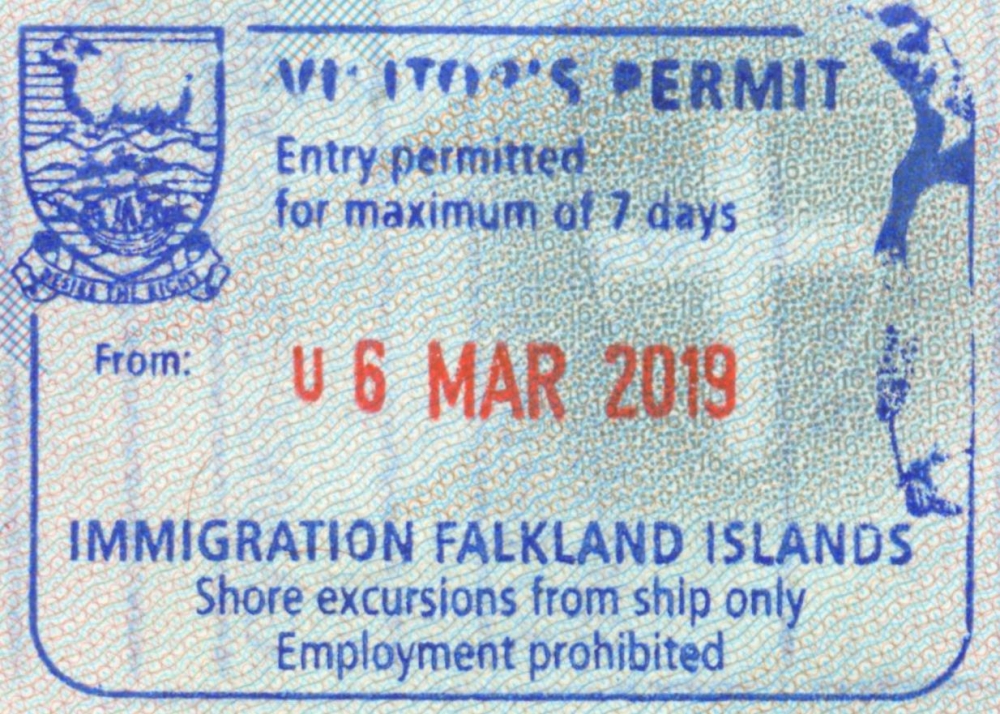 2019 03 06 Falklandinseln - Einreise